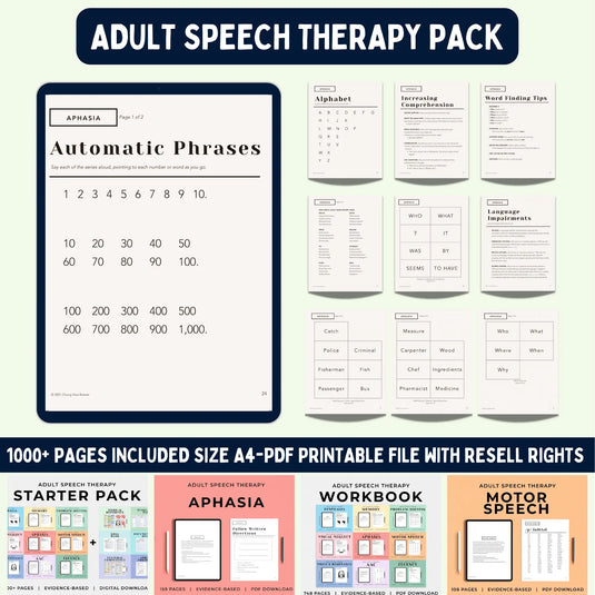 Adult Speech Therapy Pack MasterResellrightss