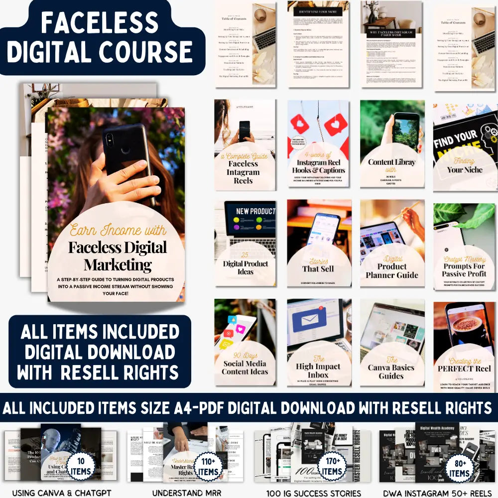 Faceless Digital Course MasterResellrightss