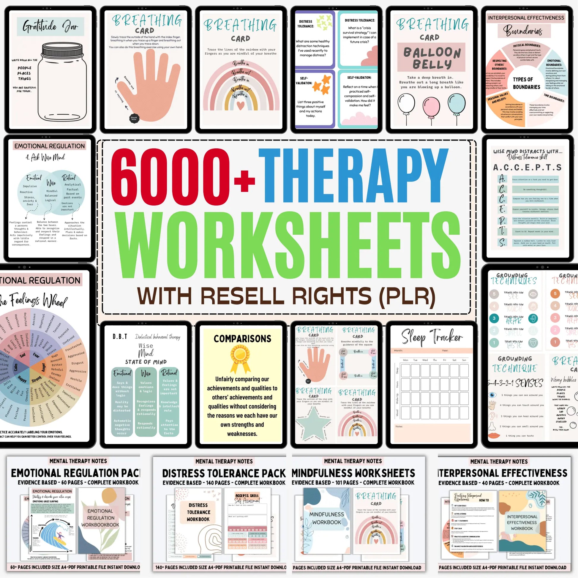 Therapy Worksheets MasterResellrightss