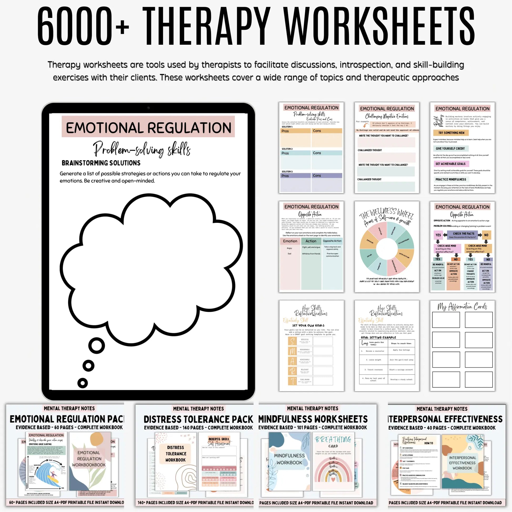 Therapy Worksheets MasterResellrightss