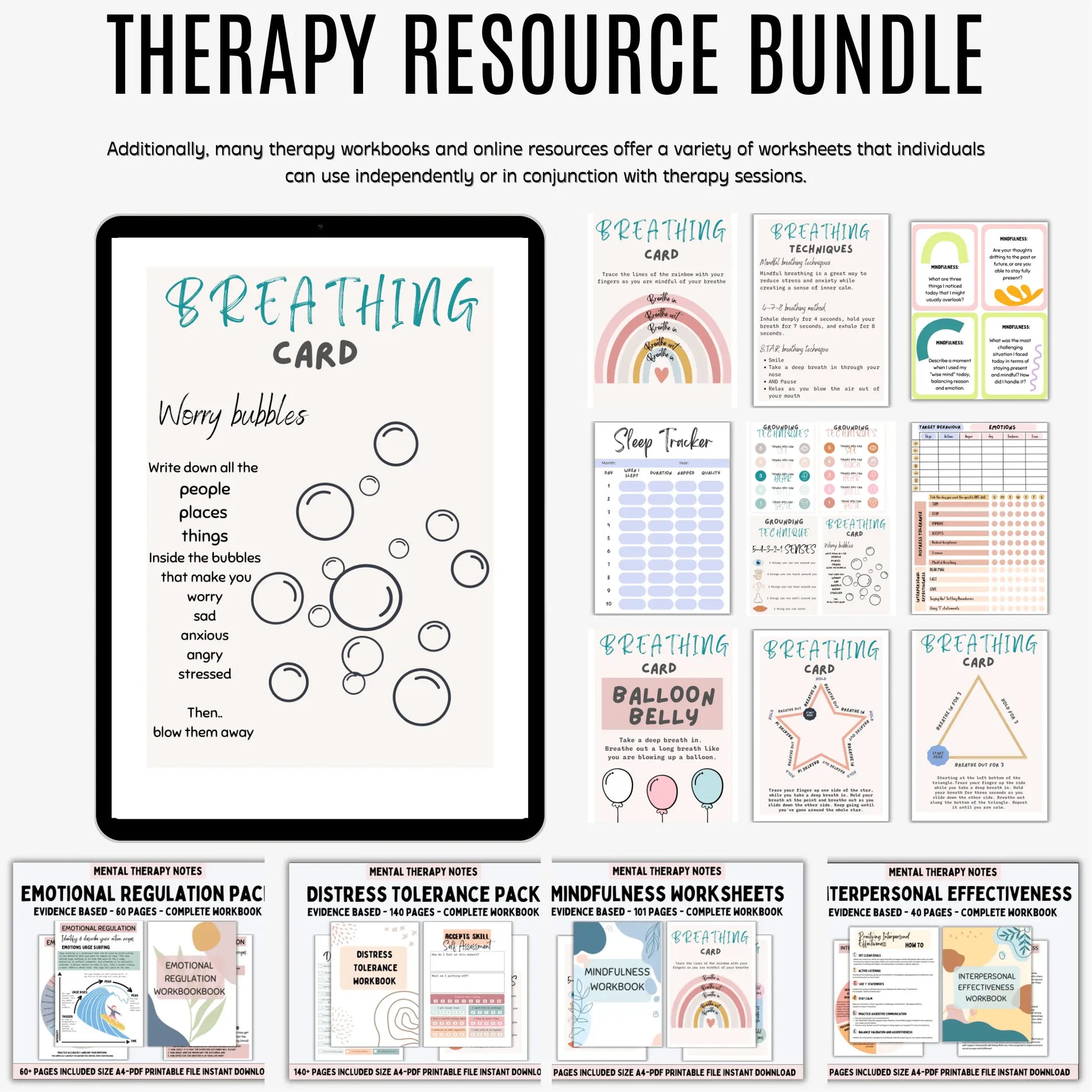 Therapy Worksheets MasterResellrightss